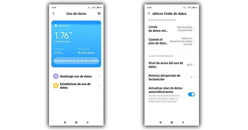 limitar consumo de datos móviles