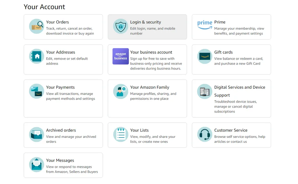 seguridad cuenta Amazon